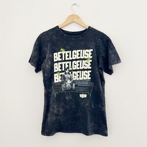 NEW Beetlejuice Acid Wash Graphic Tee